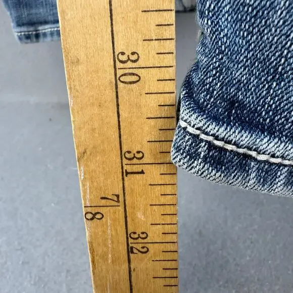 Rock Revival Jeans Womens 27 (4) Blue Anzelie Easy Boot Faux Pocket Flaps Blingy - Picture 16 of 16